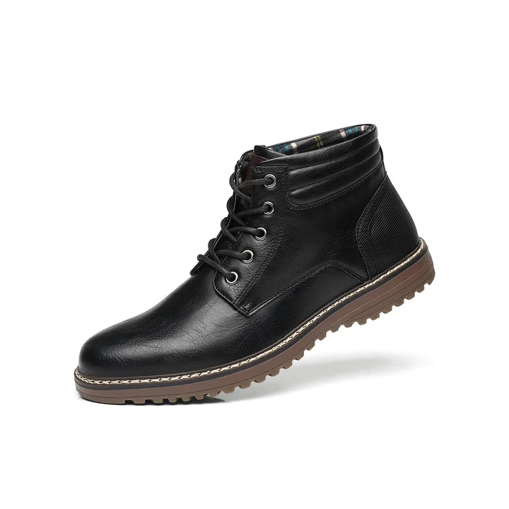 Men’s Business Ankle Boots with Round Toe and Medium Heel