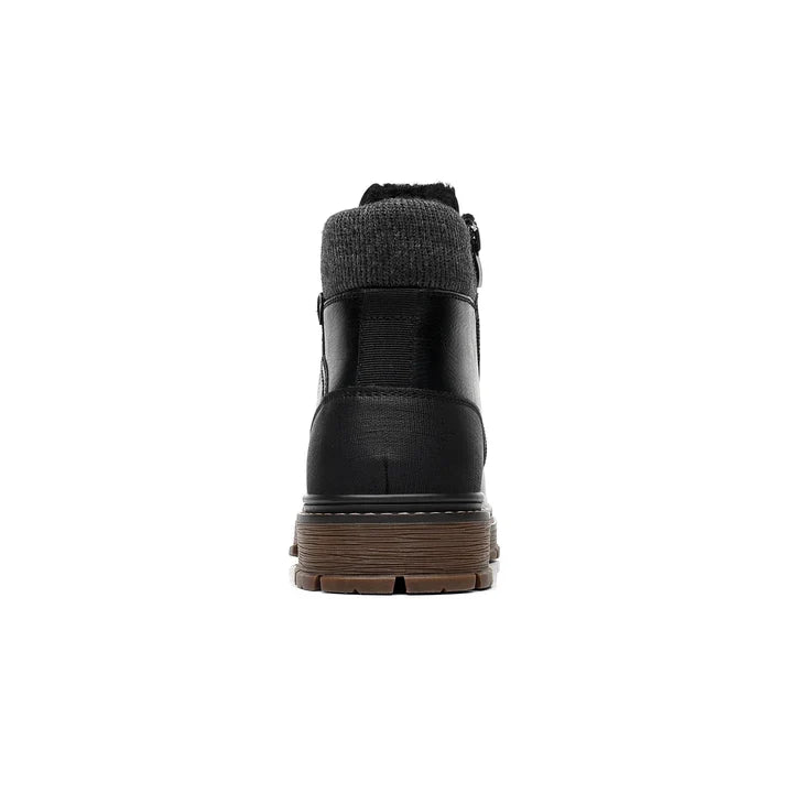 Men’s PU Leather Winter Boots with Warm Faux Fur Lining