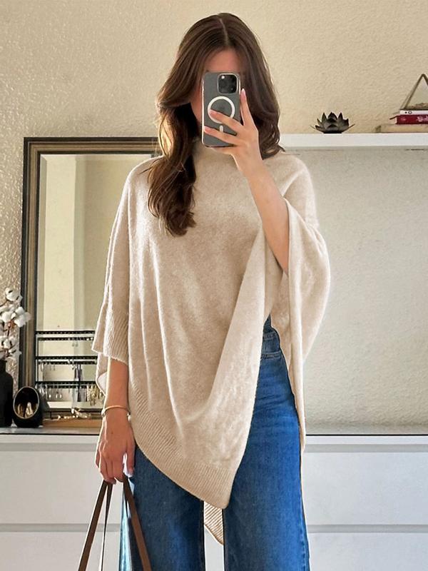 Women’s Asymmetric Draped Knit Cape