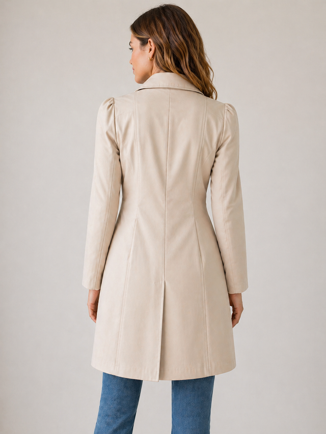 Women’s Short Tailored Cotton Blend Trench Jacket