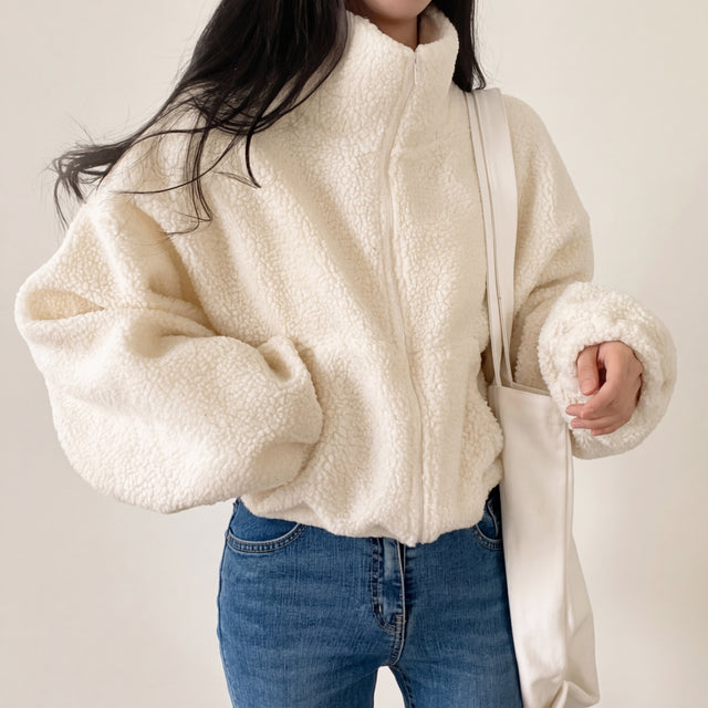 Women’s Plush Teddy Fleece Half-Zip Jacket