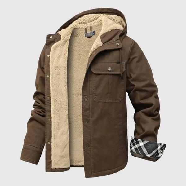 Men’s Sherpa-Trim Button-Front Casual Jacket