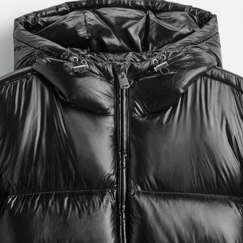 Men’s Glossy Quilted Hooded Puffer Jacket