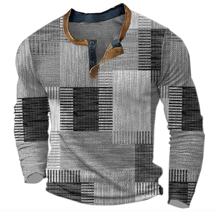 Men’s Modern Patterned Knit Crew Neck Sweater