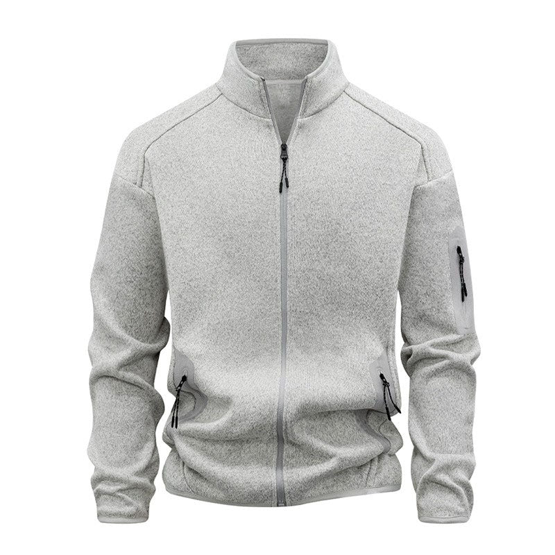 Men’s Heathered Lightweight Stand-Collar Zip Jacket