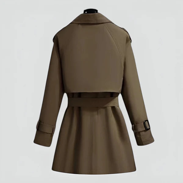 Women’s Double-Breasted Mid-Length Trench Coat for Transitional Weather