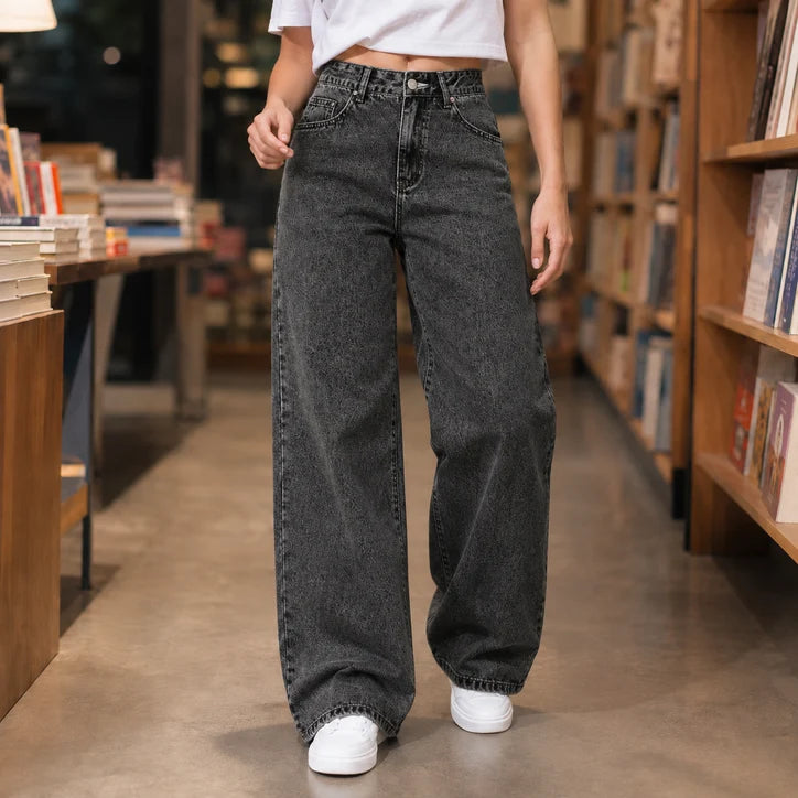 Women’s High-Rise Relaxed Wide-Leg Denim Jeans