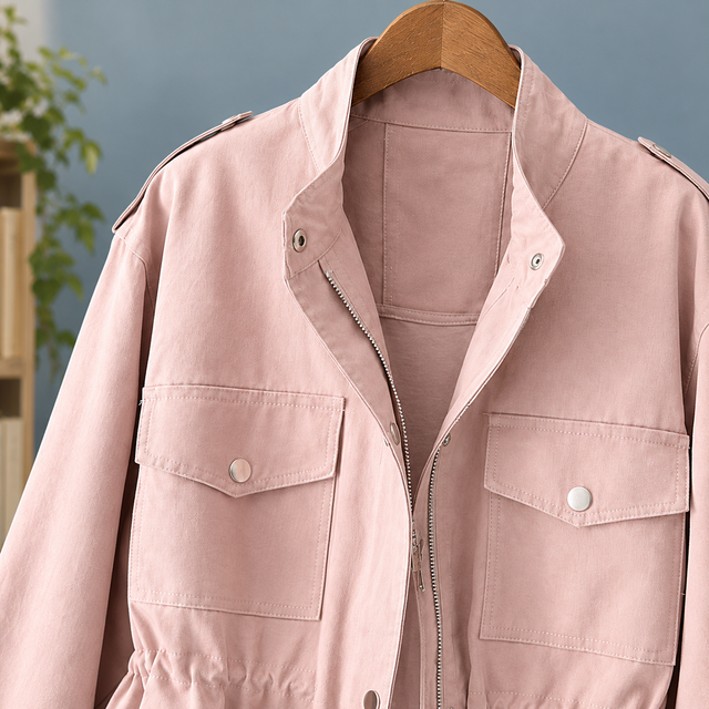 Adjustable Waist Four-Pocket Utility Jacket