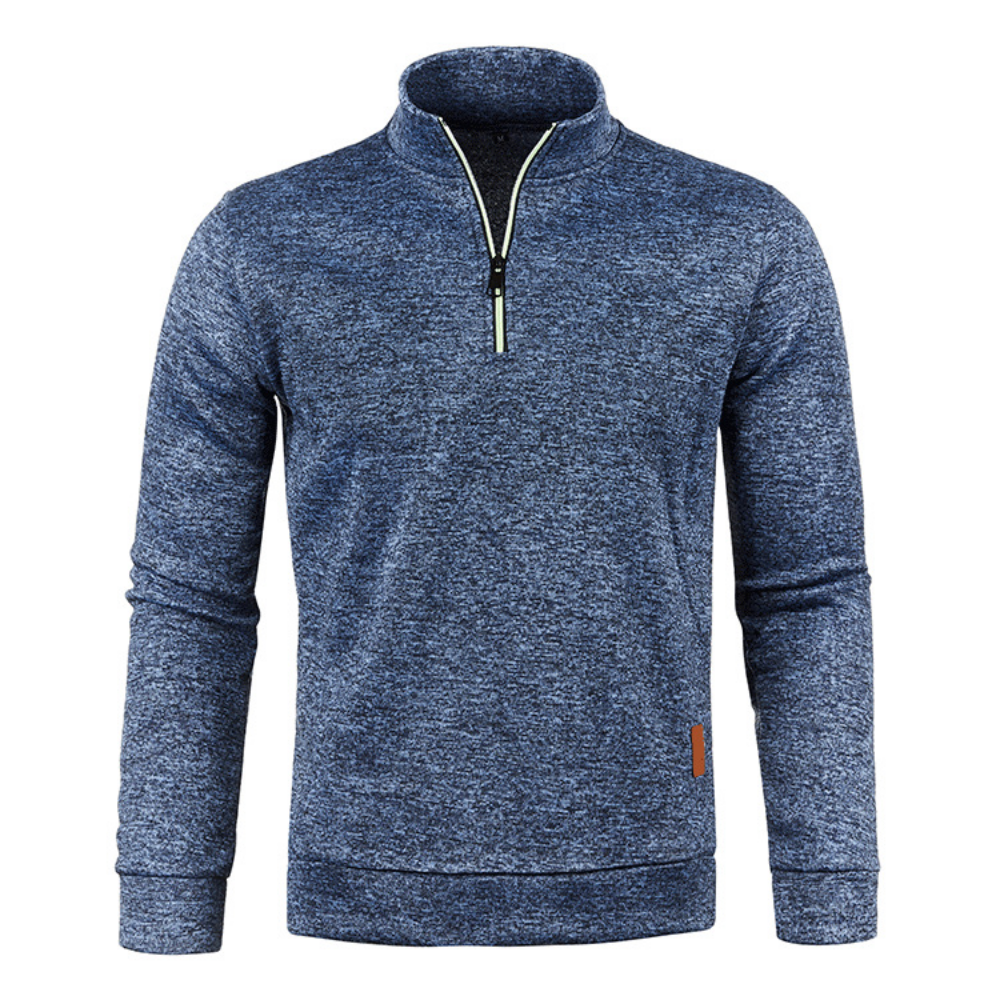 Men’s Heathered Quarter-Zip Mock Neck Sweater