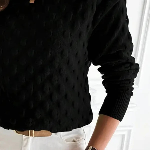 Women’s Pure Cashmere Cable Texture Crew Neck Knit Sweater