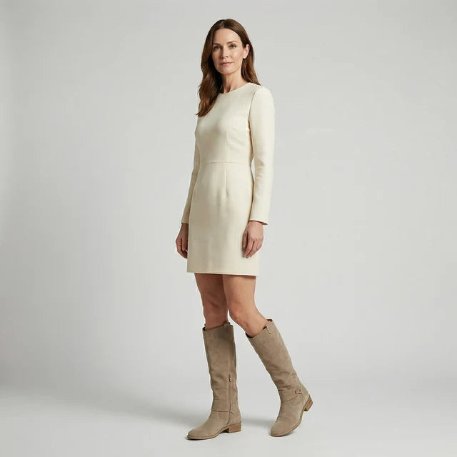 Women’s Knee-High Slouch Boots with Soft Suede-Look Finish
