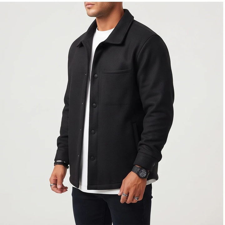 Men’s Brushed Wool Blend Button-Front Jacket