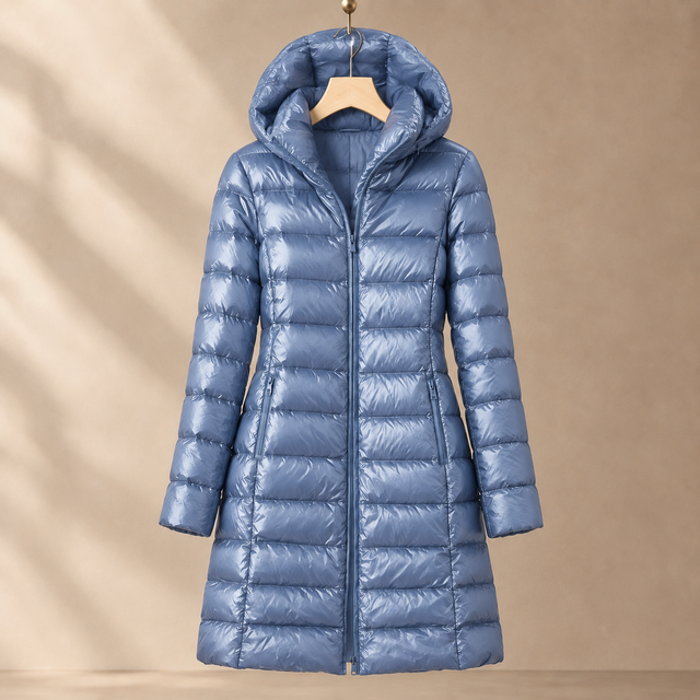 Women’s Quilted Cashmere and Duck Down Hooded Jacket