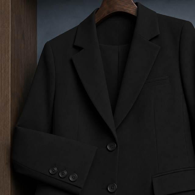 Women’s Structured Two-Button Blazer with Notched Lapels