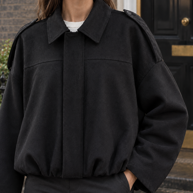 Women’s Relaxed Suede-Textured Batwing Jacket
