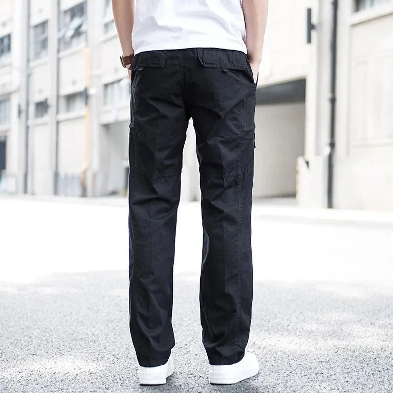 Men’s Stretch Cotton Cargo Pants with Utility Pockets