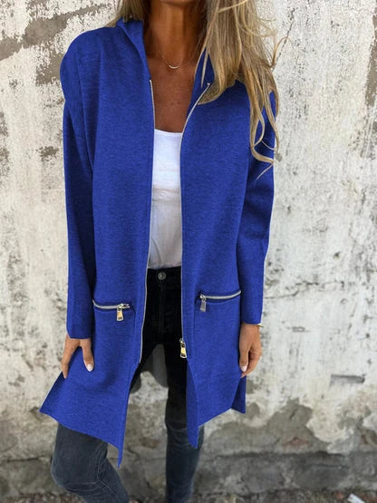 Women’s Longline Hooded Zip-Up Cardigan