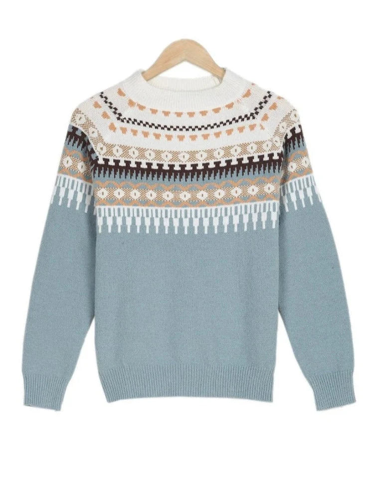Women’s Scandinavian Pattern Relaxed Knit Sweater