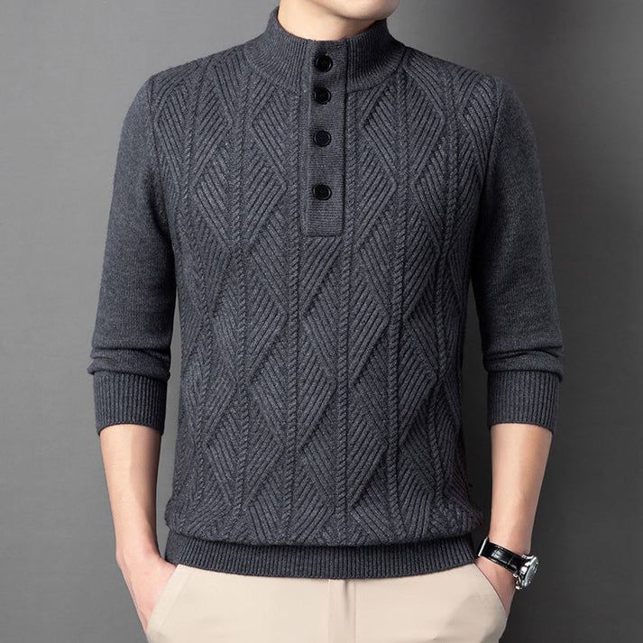 Men’s Merino Wool Textured Half-Zip Sweater