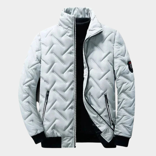 Chevron Quilted Padded Bomber Jacket