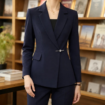 Women’s Sculpted Wrap-Front Tailored Blazer