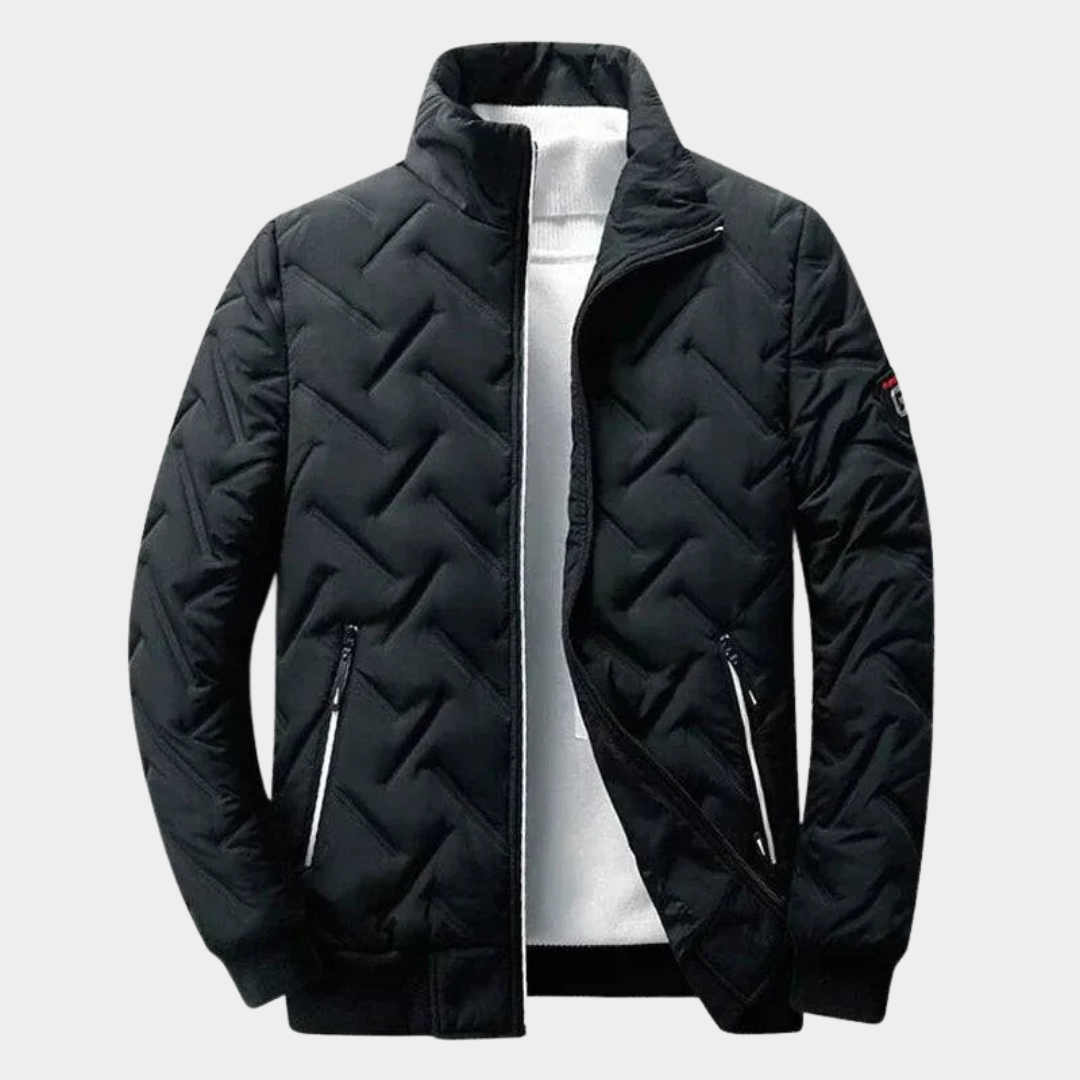 Chevron Quilted Padded Bomber Jacket