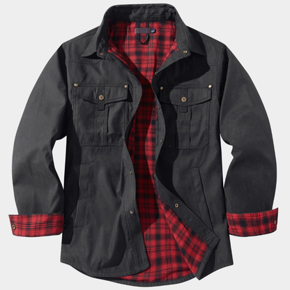 Men’s Flannel-Lined Contrast Yoke Barn Jacket