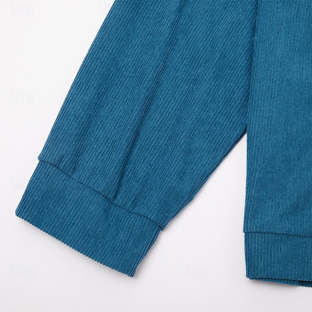 Men’s Ribbed-Knit Classic Collar Zip Jacket