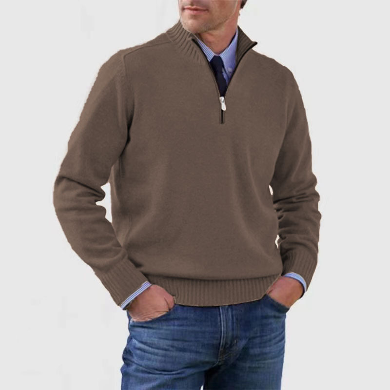 Men’s Soft Regular-Fit Zip-Up Pullover Sweater