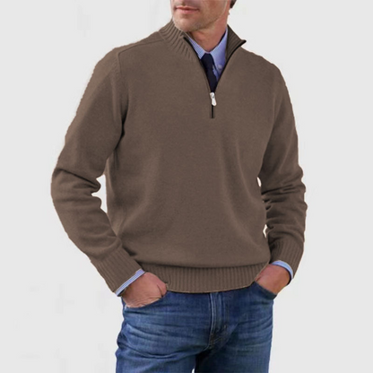 Men’s Soft Regular-Fit Zip-Up Pullover Sweater