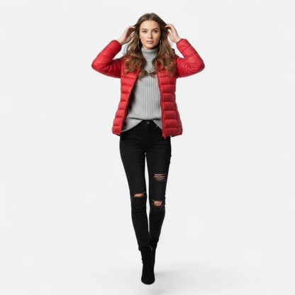 Women’s Lightweight Hooded Down Jacket with Streamlined Fit