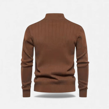 Men’s Minimalist Thermal Knit Zip-Up Sweater