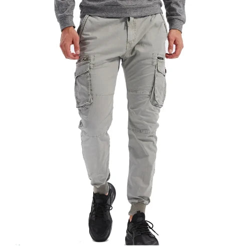 Men’s Slim-Fit Utility Cargo Pants with Elastic Cuffs