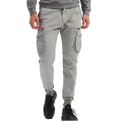 Men’s Slim-Fit Utility Cargo Pants with Elastic Cuffs