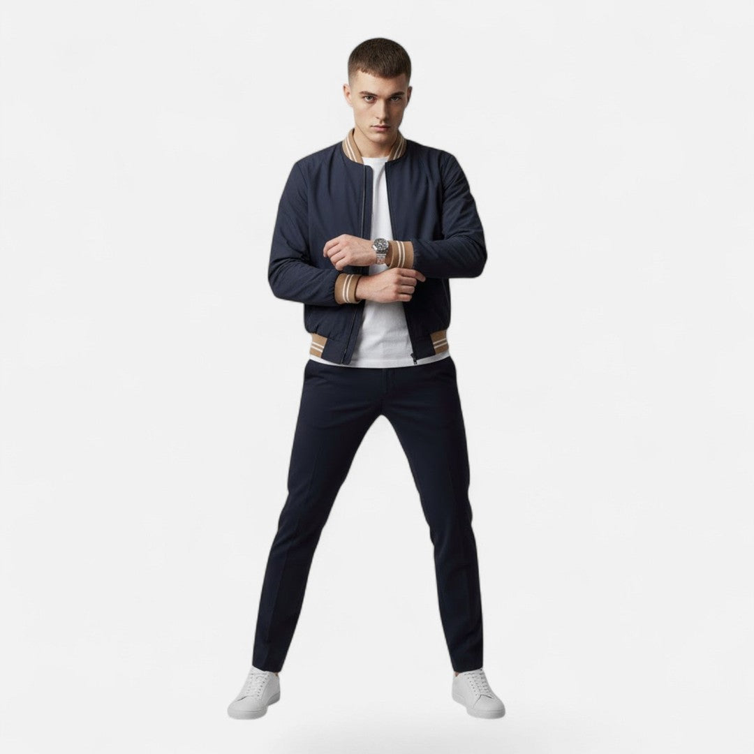 Men’s Lightweight Stand-Collar Full-Zip Casual Jacket