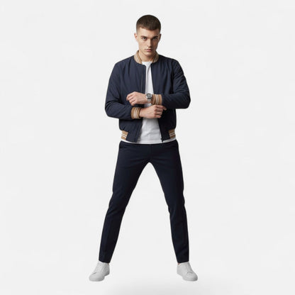 Men’s Lightweight Stand-Collar Full-Zip Casual Jacket