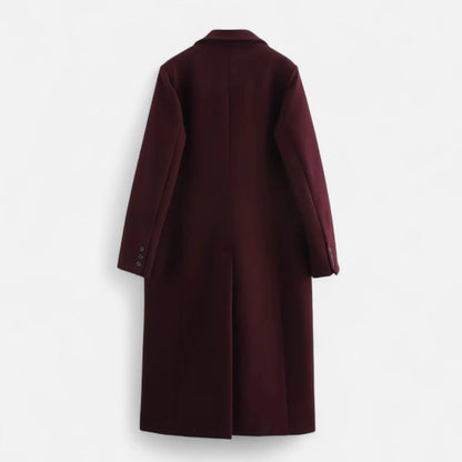 Women’s Classic Double-Breasted Trench Coat with Lapel Collar