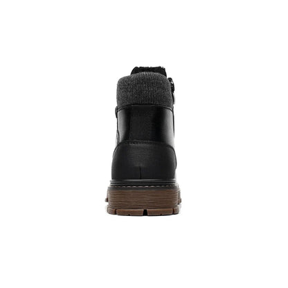 Men’s PU Leather Winter Boots with Warm Faux Fur Lining