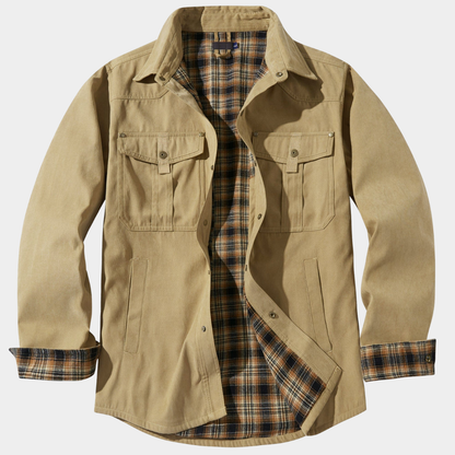 Men’s Flannel-Lined Contrast Yoke Barn Jacket