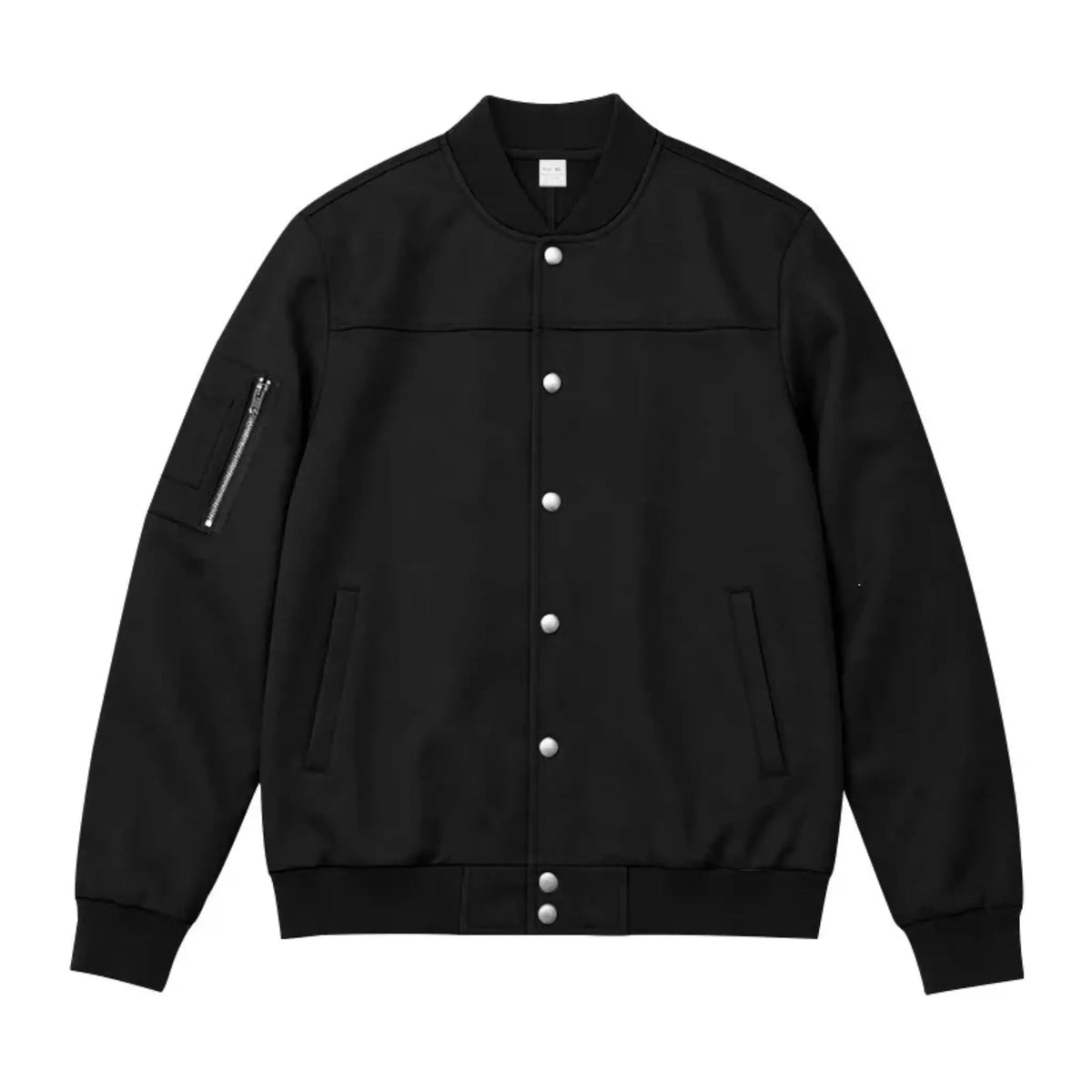 Men’s Suede-Texture Stand Collar Button-Up Jacket