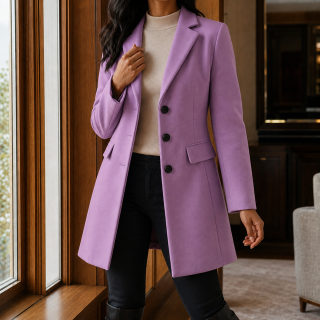 Women’s Wool Blend Fitted Flared Coat