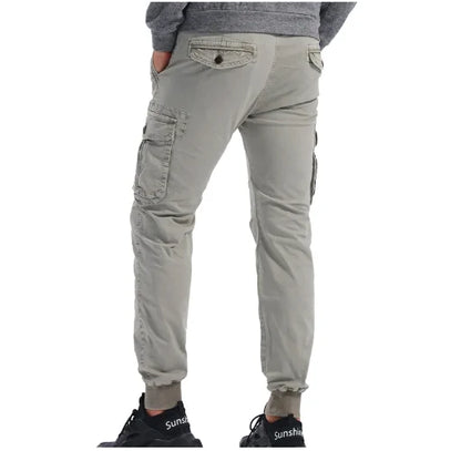 Men’s Slim-Fit Utility Cargo Pants with Elastic Cuffs