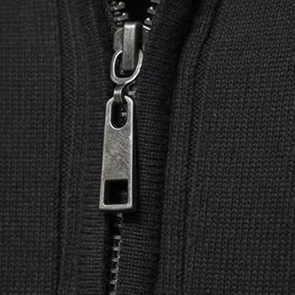 Men’s Minimalist Thermal Knit Zip-Up Sweater