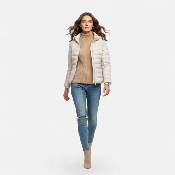 Women’s Lightweight Hooded Down Jacket with Streamlined Fit
