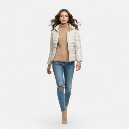 Women’s Lightweight Hooded Down Jacket with Streamlined Fit