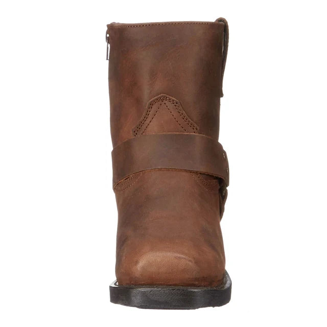 Men’s Rugged Harness Boots with Classic Buckle Strap