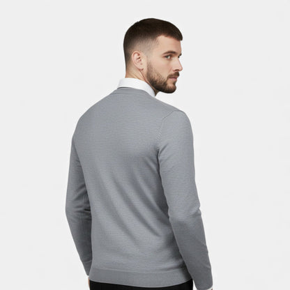 Men’s Medium-Stretch V-Neck Winter Knit Pullover