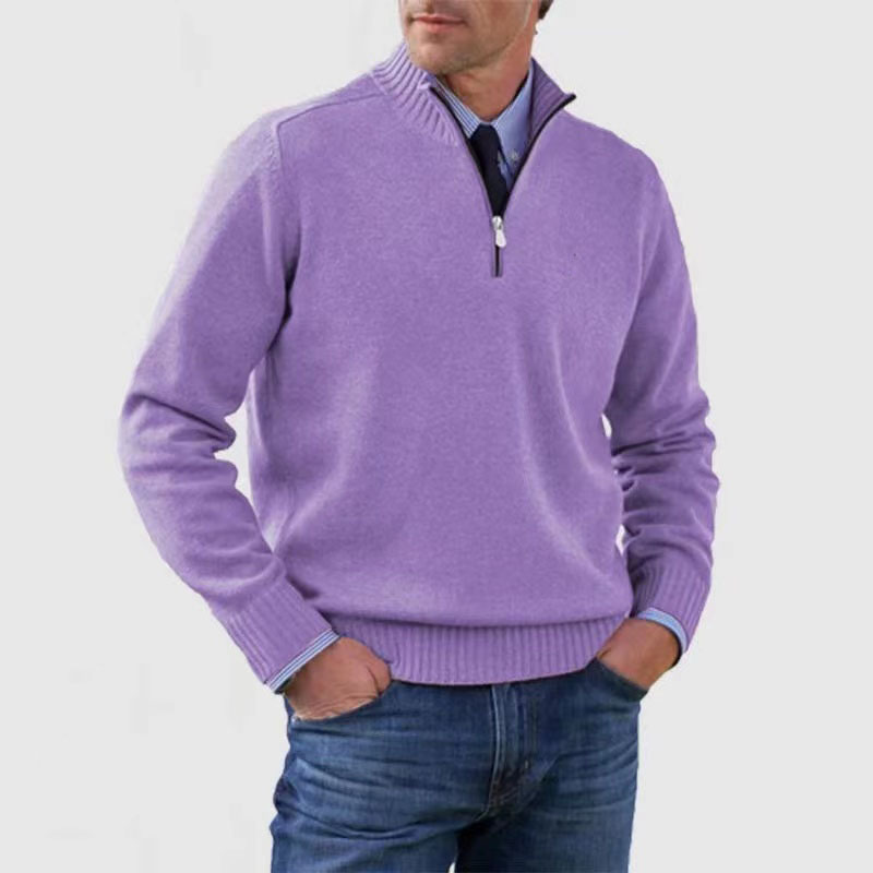 Men’s Soft Regular-Fit Zip-Up Pullover Sweater
