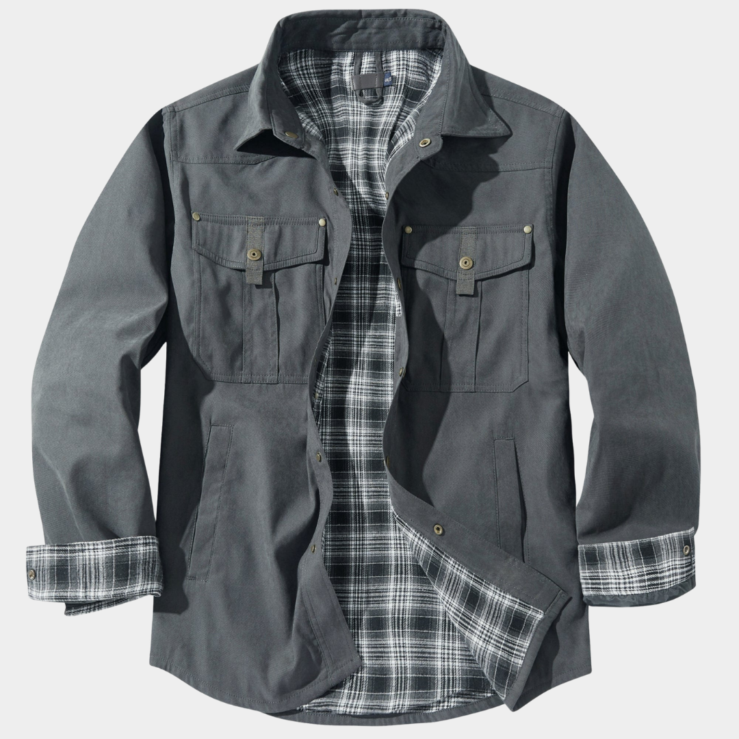 Men’s Flannel-Lined Contrast Yoke Barn Jacket