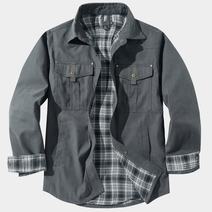 Men’s Flannel-Lined Contrast Yoke Barn Jacket